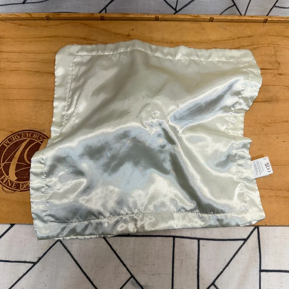 Mary Meyer Marshmallow Lamb Lovey‎ Security Blanket Cream Grey Satin Trim 13x13
